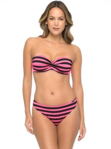 sapph-vita-gathered-bandeau-stripe-print-black-popstar-pink-front